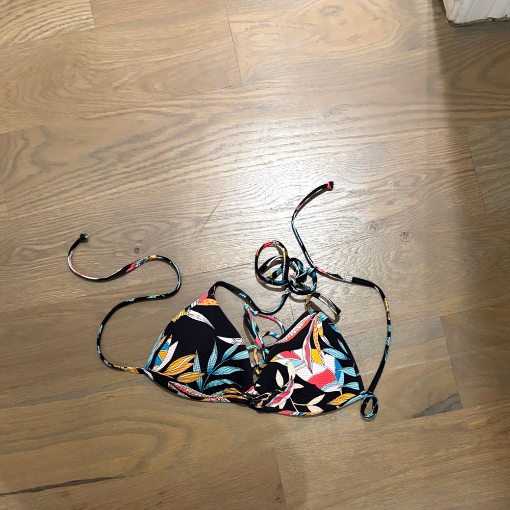Colorful Leaf Print Bikini Top